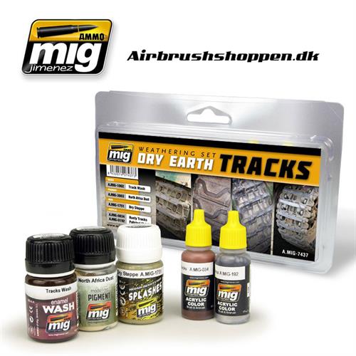 A.MIG 7437 DRY EARTH TRACKS weathering paint set